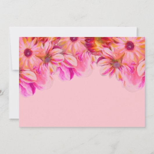 我々は結び目ピンクのフローラ結婚式のレセプション 招待状 (裏面)