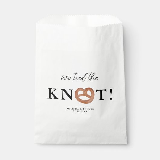 我々は結び目プレッツェル結婚式の引き出物 フェイバーバッグ (正面)