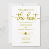 我々は結び結び金ゴールド書結婚の 招待状 (正面)