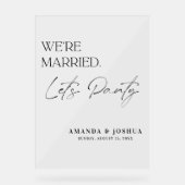 我々は結婚したパーティーの歓迎結婚だ アクリルサイン (正面)