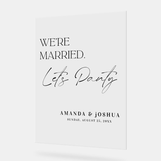 我々は結婚したパーティーの歓迎結婚だ アクリルサイン (傾斜)