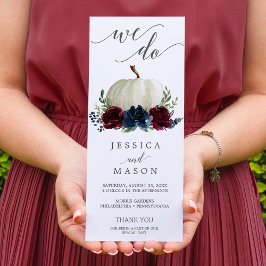 我々は結婚式 プログラムブルゴーニュ海軍カボチャ プログラム