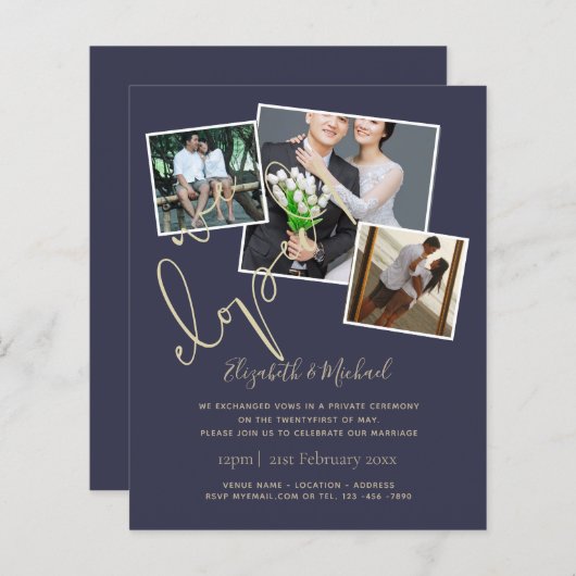 我々は結婚発表招待状予算を逃れた (正面/裏面)