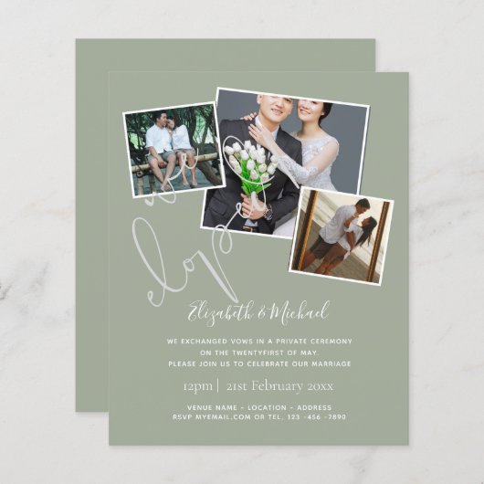 我々は結婚発表招待状予算を逃れた (正面/裏面)