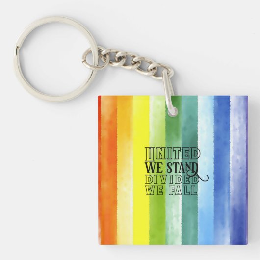 我々は統一された勇気付けられることわざレインボー キーホルダー (正面)