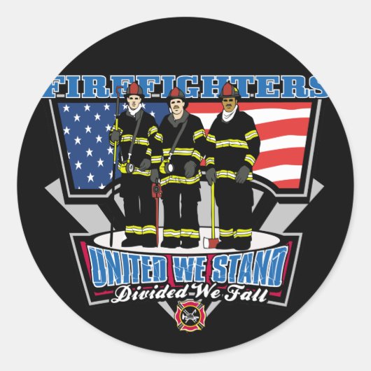 我々は統一された消防士の立場だ ラウンドシール (正面)