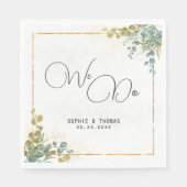 我々は緑と金ゴールドユーカリ水の色結婚の スタンダードランチョンナプキン (正面)