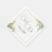 我々は緑と金ゴールドユーカリ水の色結婚の スタンダードランチョンナプキン (角)