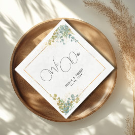 我々は緑と金ゴールドユーカリ水の色結婚の スタンダードランチョンナプキン