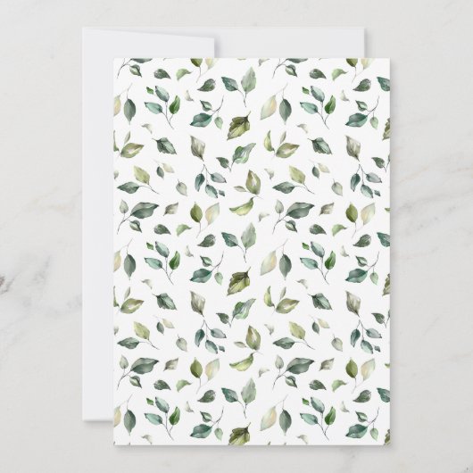 我々は緑のクマ赤ちゃんシャワーを待つことができる 招待状 (裏面)