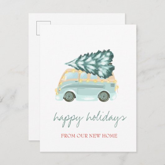 我々は緑のトラックの松の木、休日を移動した 案内ポストカード (正面/裏面)