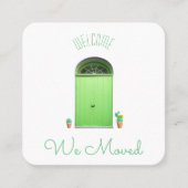 我々は緑のドアを南西にポッテッドサボテンを移動した スクエア名刺 (正面)