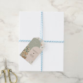 我々は緑の赤ちゃんシャワーメッセージカードを待つ ギフトタグ (より糸付き)