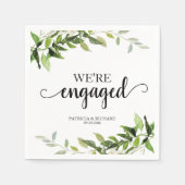 我々は緑婚約したの婚約 スタンダードカクテルナプキン (正面)