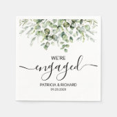 我々は緑婚約したの婚約 スタンダードカクテルナプキン (正面)