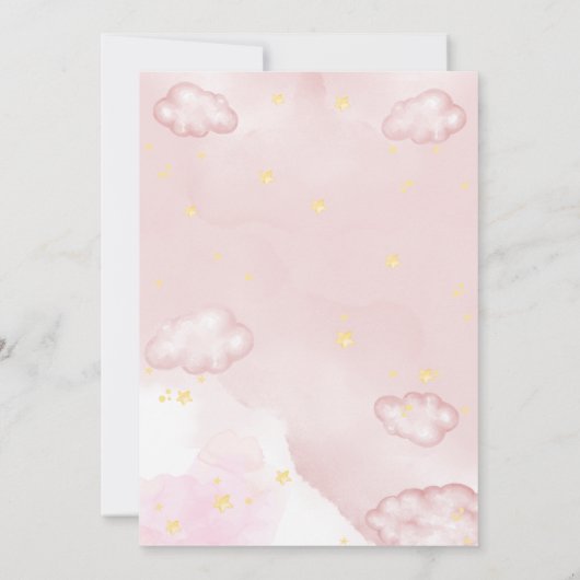 我々は美しい女の子を待つ可愛いクマ赤ちゃんシャワー 招待状 (裏面)