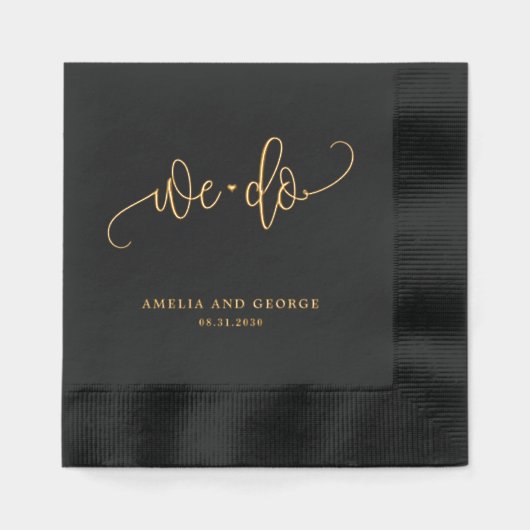 我々は美しい書道フォイルのナプキン結婚を行う 箔ナプキン (正面)