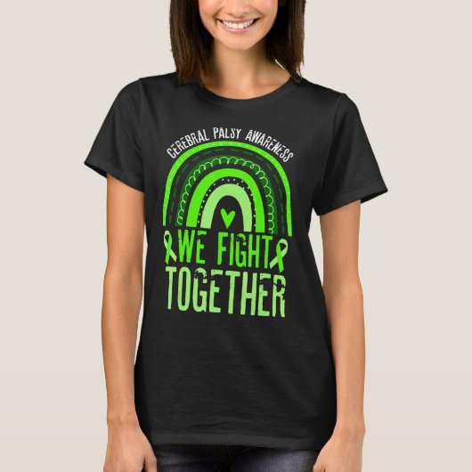 我々は脳性まひ認識度green rと戦う tシャツ (正面)