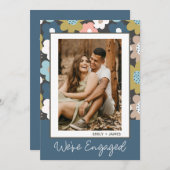 我々は自然婚約したフラワーフォト婚約パーティ 招待状 (正面/裏面)