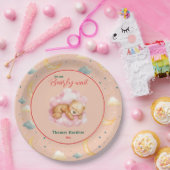 我々は良い待ち男の子かわいいクマ赤ちゃんシャワー ペーパープレート (パーティー)