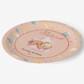 我々は良い待ち男の子かわいいクマ赤ちゃんシャワー ペーパープレート (アングル)