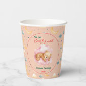 我々は良い待ち男の子かわいいクマ赤ちゃんシャワー 紙コップ (裏面)