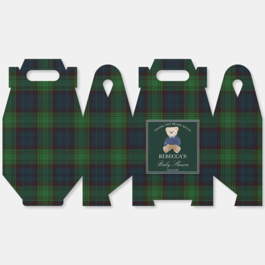 我々は良く待つことができるクラシックの格子状の赤ちゃんシャワー フェイバーボックス (見開き)