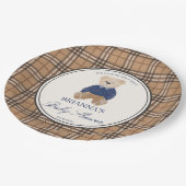 我々は良く待つことができるクラシックの格子状の赤ちゃんシャワー ペーパープレート (アングル)