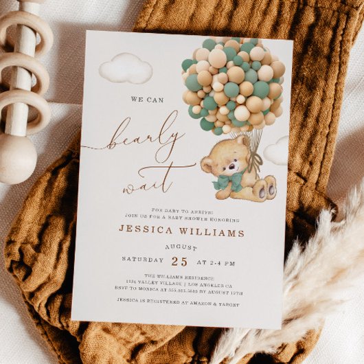 我々は良く待つことができるグリーンベイビーシャワー招待状 招待状