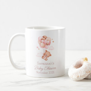 我々は良く待つことができるピンクバルーン赤ちゃんシャワー コーヒーマグカップ