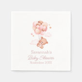 我々は良く待つことができるピンクバルーン赤ちゃんシャワー スタンダードカクテルナプキン (正面)