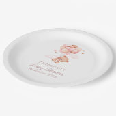 我々は良く待つことができるピンクバルーン赤ちゃんシャワー ペーパープレート (アングル)