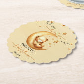 我々は良く待つことができる可愛いベビークマ赤ちゃんシャワー ペーパーコースター (アングル)