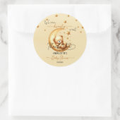 我々は良く待つことができる可愛いベビークマ赤ちゃんシャワー ラウンドシール (バッグ)