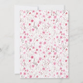 我々は良く待つことができる女の子テディベア赤ちゃんシャワー 招待状 (裏面)