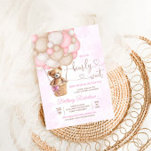 我々は良く待つことができる女の子テディベア赤ちゃんシャワー 招待状