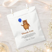 我々は良く待つことができる木材テディベア赤ちゃんシャワー フェイバーバッグ (クリップ留めされた状態)