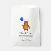 我々は良く待つことができる木材テディベア赤ちゃんシャワー フェイバーバッグ (正面)