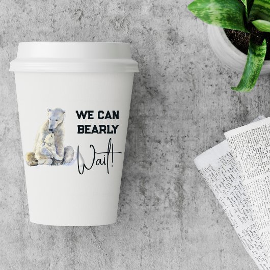 我々は良く待つことができる極熊の冬の赤ちゃんシャワー 紙コップ