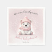 我々は良く待つことができる極熊の赤ちゃんシャワーのナプキン スタンダードカクテルナプキン (正面)