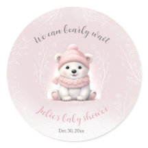 我々は良く待つことができる極熊ピンクの赤ちゃんシャワー