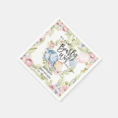 我々は良く待つことができる男の子テディベア赤ちゃんシャワー スタンダードカクテルナプキン (角)