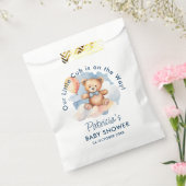 我々は良く待つことができる男の子テディベア赤ちゃんシャワー フェイバーバッグ (封をした状態)