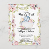 我々は良く待つことができる男の子テディベア赤ちゃんシャワー ポストカード (正面/裏面)