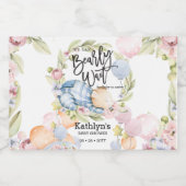 我々は良く待つことができる男の子テディベア赤ちゃんシャワー リキュールボトルラベル (シングルラベル)