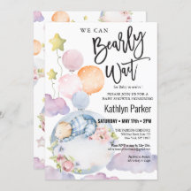 我々は良く待つことができる男の子テディベア赤ちゃんシャワー