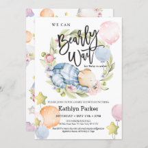 我々は良く待つことができる男の子テディベア赤ちゃんシャワー