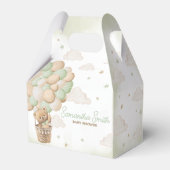 我々は良く待つことができる緑のクマ赤ちゃんシャワー フェイバーボックス (正面サイド)