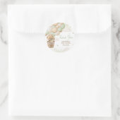 我々は良く待つことができる緑のクマ赤ちゃんシャワー ラウンドシール (バッグ)