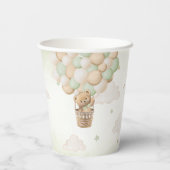 我々は良く待つことができる緑のクマ赤ちゃんシャワー 紙コップ (裏面)